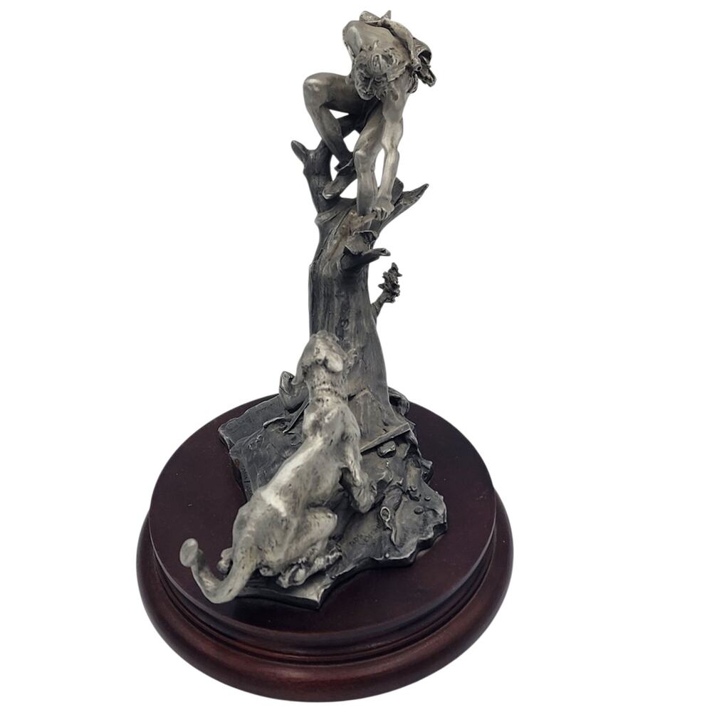 Chilmark Gros Ventre Moment of Truth Michael Boyett 82 Pewter Sculpture Western - Picture 15 of 16